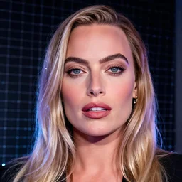 led art of margot robbie, hyper detailed, award winning