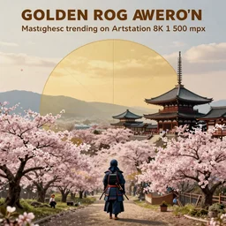 samurai, cherry blossom, japanese temple, landscape, wide angle, digital art, irina french, heraldo ortega, mandy jurgens, golden ratio, art canvas, award winning, masterpiece trending on artstation 8 k 1 5 0 mpx