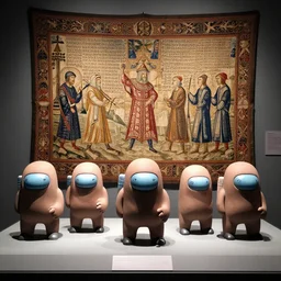 medieval among us crewmates, bayeux tapestry, historical, museum exhibit