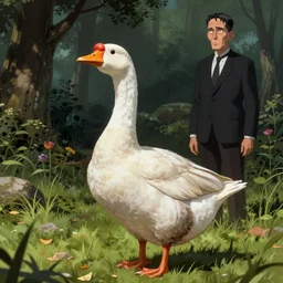 tonemapped 8 k vibrant biblically accurate goose by rebecca guay, junji ito, lovecraft
