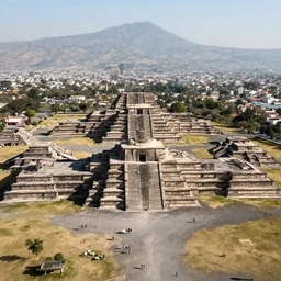 aero photography of aztec city in style of gonsalves rob