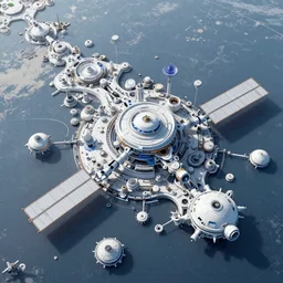satellite View map of futuristic alien civilisation