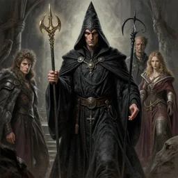 a necromancer | | realistic shaded, fine details, realistic shaded lighting poster by greg rutkowski, magali villeneuve, artgerm, jeremy lipkin and michael garmash and rob rey