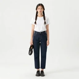 braided-hair cobbler holding a shoe, studio photography, full body, standing, isolated on a pure white background, centered, whole figure in frame, sharp focus, studio lighting