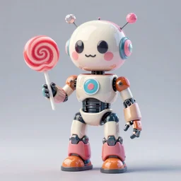 The robot is entirely made of lollipops, ultra-detailed. octane render, trending on ArtStation