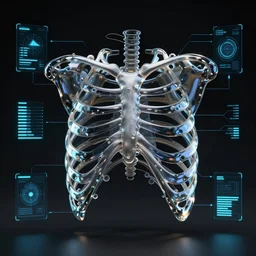 rib cage shaped glass in sci - fi pod, hud displays, concept art, dark, octane render, 8 k detailed, ultra realistic