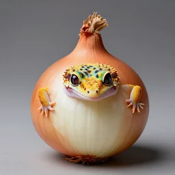 onion with face of a gecko