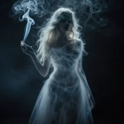 close up of smoke in the shape of a woman, cinematographic shot, by daniel f. gerhartz