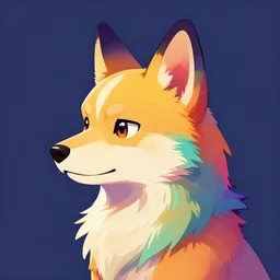 art of an anthropomorphic furry style colorful dog fursona, profile picture, Falvie, fleurfurr, trending on artstation