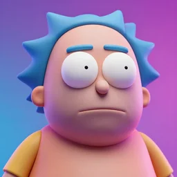hyperrealistic 3 d rendering, fat smooth cronenberg flesh monster rick sanchez close up face, action figure, sofubi, studio lighting, colored gels, colored background, xf iq 4, 1 5 0 mp, 5 0 mm, f 1. 4, iso 2 0 0, 1 / 1 6