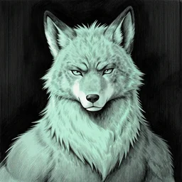 a beautiful portrait commission of a gloomy male furry anthro flating in a dark somber void, detailed, inked, minty atmosphere