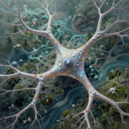 ultra realistic illustration of immortal neuron, intricate, scifi, unique landscape, highly detailed, interesting, thought provoking, masterpiece, digital painting, artstation, concept art, smooth, sharp focus, illustration, art by roberto digiglio and furio tedeschi and filippo ubertino