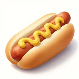 hotdog with mustard