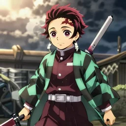 demon slayer, japanese animation key visual, tanjirou