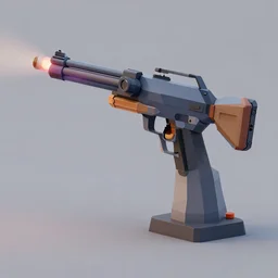 a laser sentry gun, 3 d render, low poly