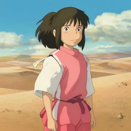 haku from spirited away in the desert, art by krenz cushart