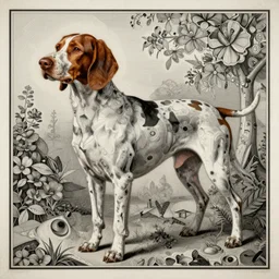 an award winning anamorphosis portrait painting of a treeing walker coonhound dog, inspired by lise deharme, albrecht durer, abstract, a level art, intricate, pop surrealism, digital poster, ornately detailed, photorealism, trending in artstation