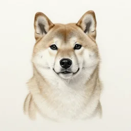 shiba inu, pencil sketch