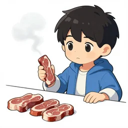 Sans from Undertale smoking these meats, Drawn by a 1st grader