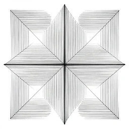 geometric, non symmetrical black and white line art