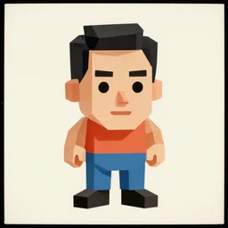 portrait film grain 1 9 6 0 s advertising art low poly character design