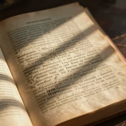 digital painting of an antique book page