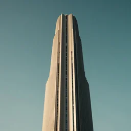 realistic, cinematic, photograph of minimalist tower tower of the illuminati, streamline moderne, googie architecture