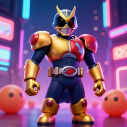 kamen rider sai baba by arnold bocklin, wlop, gantz, sci - fi, anthro, neon lights, katamari damacy, highly detailed, masterpiece, trending on artstation, bokeh