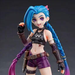 An anime Nendoroid of Jinx from league of legends, figurine, detailed product photo
