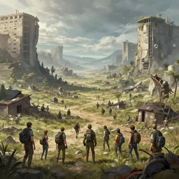 post apocalyptic wasteland, realistic, extremely detailed, sharp focus, wide view, smooth, digital illustration, by james jean, by rossdraws, frank franzzeta, mcbess, sakimichan, brosmin, danton fadeev, steve simpson