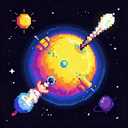 space, pixel art
