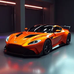 cyberpunk aston martin, realistic, trending on behance, artstation, car design, 3 d render