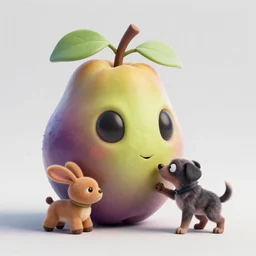 beautiful digital fantasy illustration of alien fruit, a creepy dog attacking a stuffed animal, octane render, detail texture, unreal engine, 8 k, a surrealist sculpture by ryohei hase, ultra hyper realistic quality