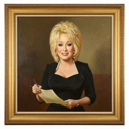 dolly parton ( ( ( ( signing the declaration of independence ) ) ) ), framed 1 8 1 9 painting