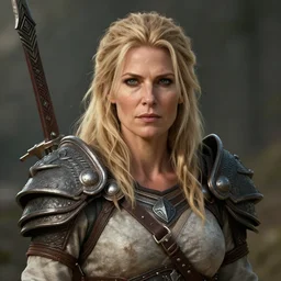fantasy portrait of a  middle aged  beautiful  female barbarian warrior with blonde hair  , made by Stanley Artgerm Lau, WLOP, Rossdraws, ArtStation, CGSociety, concept art, cgsociety, octane render, trending on artstation, artstationHD, artstationHQ, unreal engine, 4k, 8k,