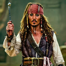 donald trump cast as captain jack sparrow, still from pirates of the caribbean movie, hyperrealistic, 8 k, octane render,