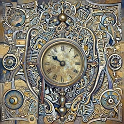 a grandfather clock with a distressed face in the middle of the desert, digital painting, by Zezislaw Beksinski, intricate detail, masterpiece, beautiful, gorgeous, 4k wallpaper