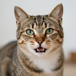 a cat with a human smile