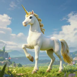 beautiful majestic unicorn in the style of legend of zelda breath of the wild, 4 k, hd, hq