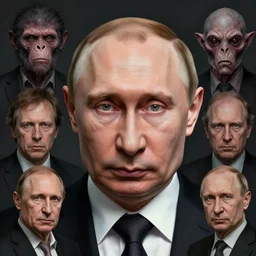 vladimir putin, putin is bald prehistoric primate, reptiloid reptile alien eyes, toothless, horror macabre by donato giancola and greg rutkowski and wayne barlow and zdzisław beksinski, realistic face, digital art