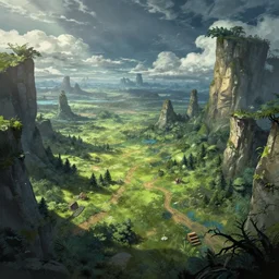 Made in Abyss landscape, concept art