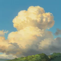 beautiful landscape, big clouds, golden hour by makoto shinkai, studio ghibli