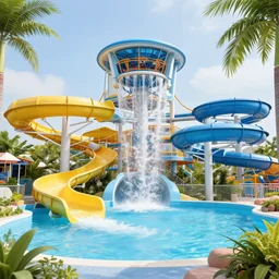 A futuristic waterpark