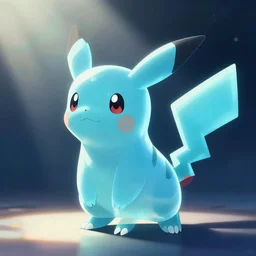 cyan translucent cute pokemon like pet with cute eyes hit enemy by long tail, fantasy digital art, studio ghibli, clean cel shaded vector art, cinematic lighting, volumetric lighting, smooth, sharp focus, highly detailed, render in unreal engine 5, artstation, deviantart, behance, trending, epic composition, octane, light rays, award - winning