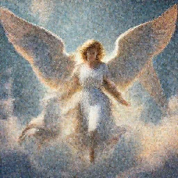 angels in heaven, highly detailed, 4k, HDR, award-winning, octane render, trending on artstation, volumetric lighting