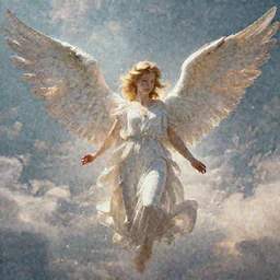 angels in heaven, highly detailed, 4k, HDR, award-winning, octane render, trending on artstation, volumetric lighting