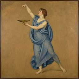 german expressionist dance of a votive offering to euterpe, draped figure, artwork by franz von stuck