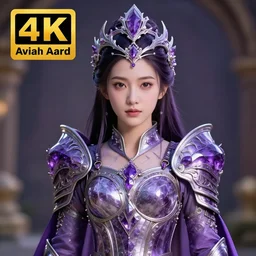 photo of a beautiful cute warrior queen wearing amethyst encrusted armour, highly detailed, 4 k, hdr, smooth, sharp focus, high resolution, award - winning photo