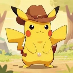 pikachu as a cowboy, trending on deviantart