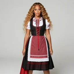 Beyonce in a traditional Polish dress, digital art